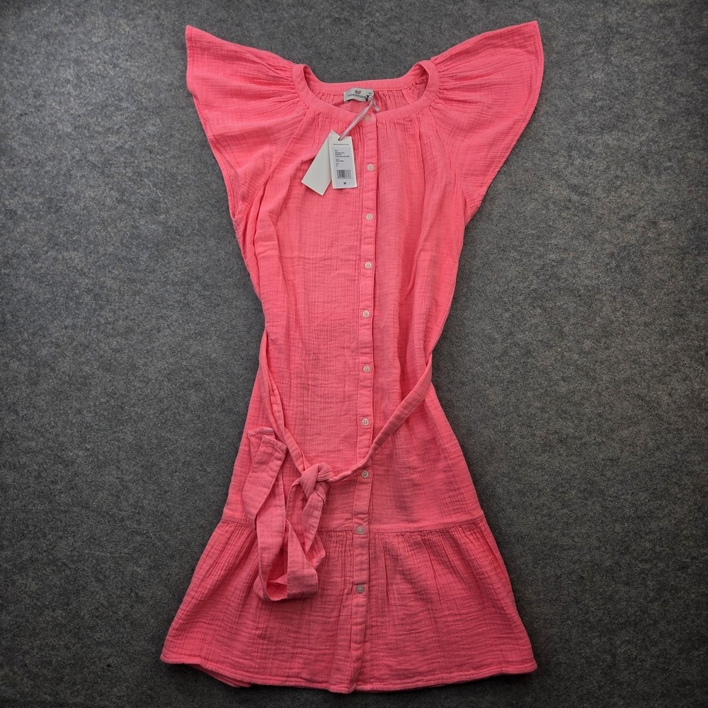 Vineyard Vines Dress Womens Medium M Flutter Sleeve Belted‎ Shirt Short Casual